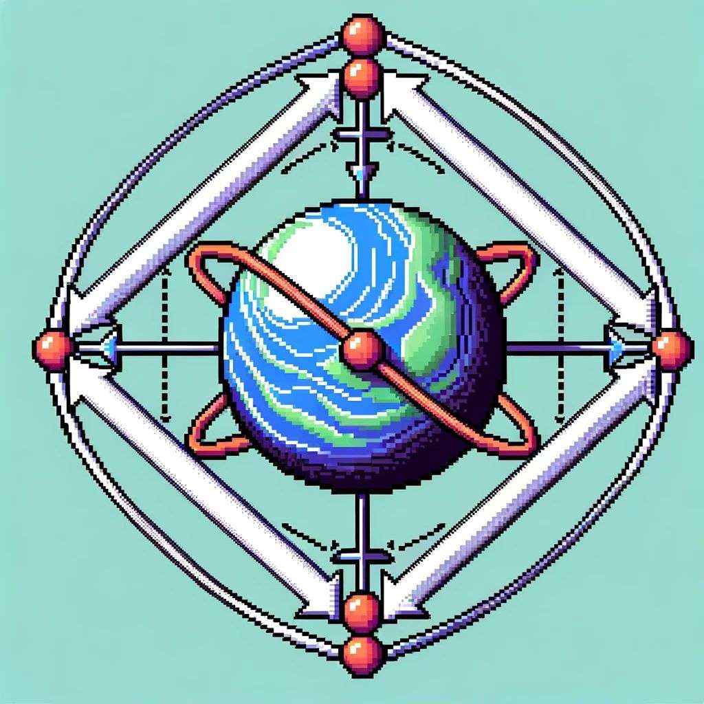 the discovery of gravity, pixel art